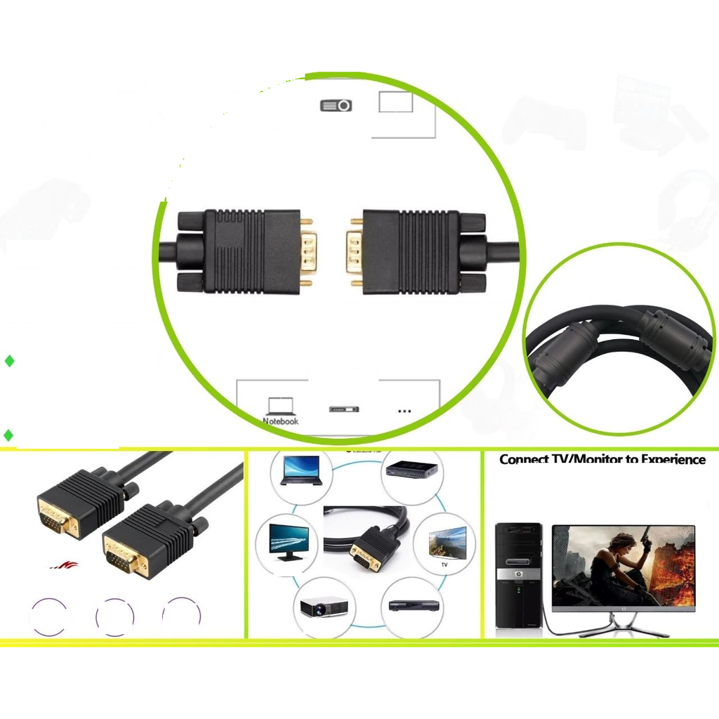 [DSY-9505] Cable VGA Full HD 1080P reforzado con filtro magnetico