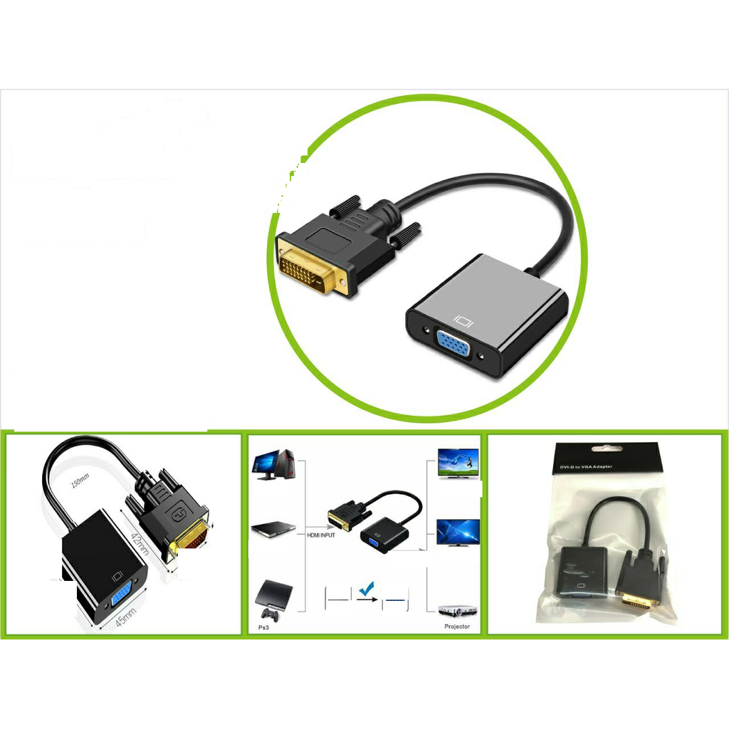 Cable adaptador DVI-D a VGA 24+1 macho a hembra
