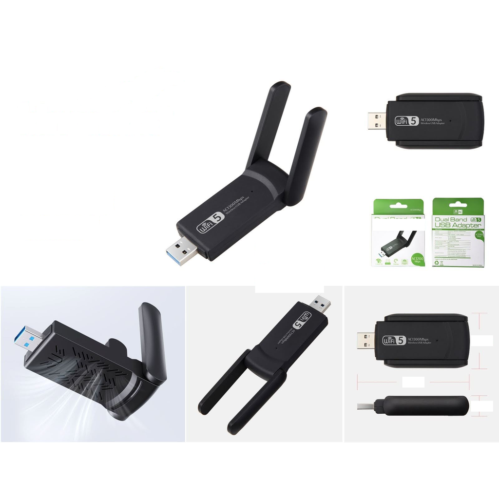 Adaptador USB WiFi inalambrico doble banda AC1300