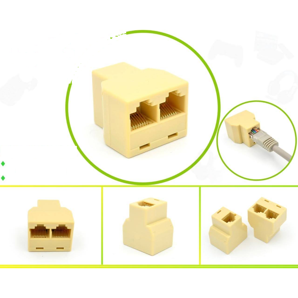 [KM-RJ45-1-2] Adaptador para cable de red RJ45 de 2 salidas