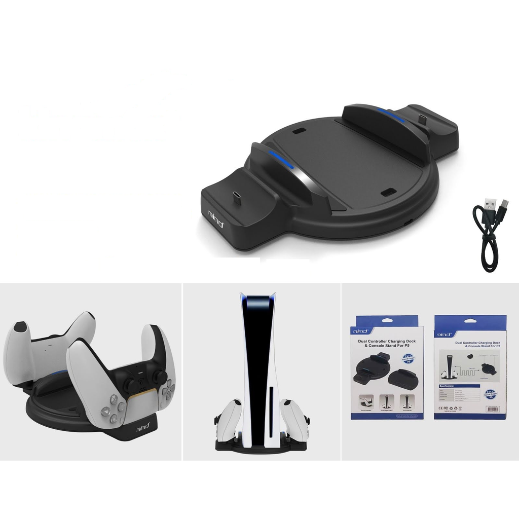 Base y cargador doble de controles para PS5