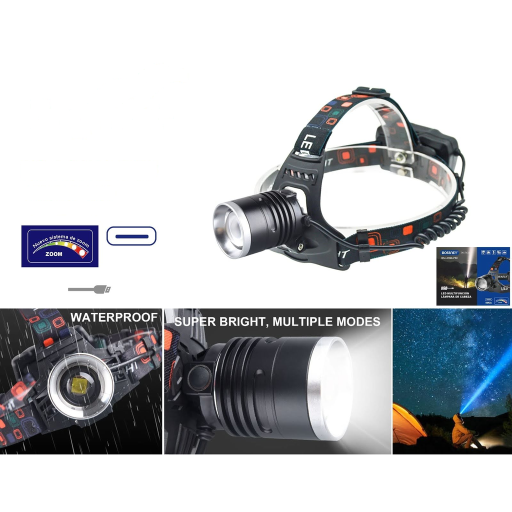 [BS-L3966-P50] Lampara de cabeza LED recargable con zoom