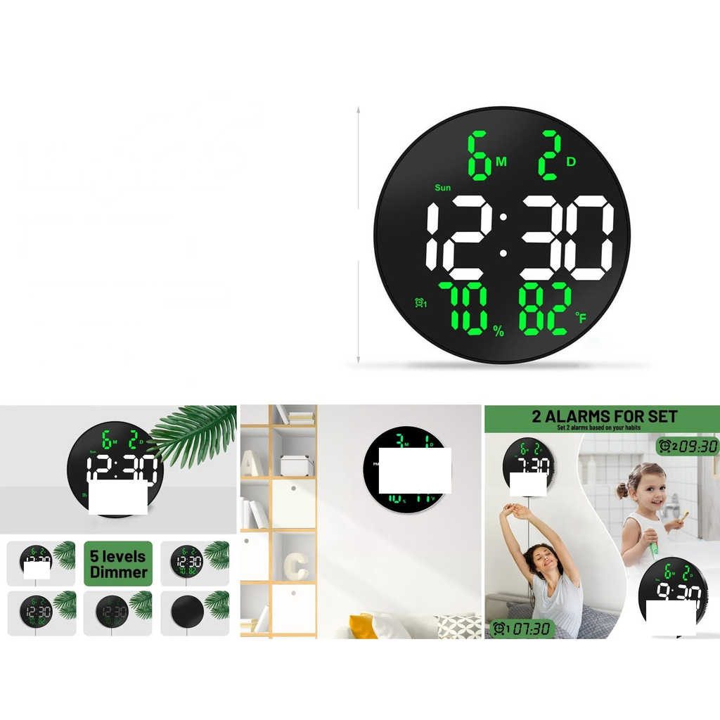 [DS-3813L] Reloj de pared LED digital con temperatura y alarma