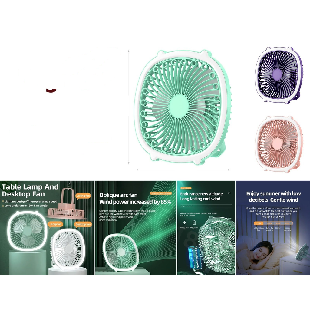 [139] Ventilador de escritorio recargable con lampara