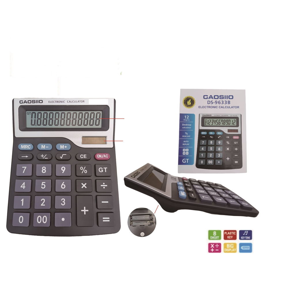 [DS-9633B] Calculadora electronica de escritorio 12 digitos pantalla grande