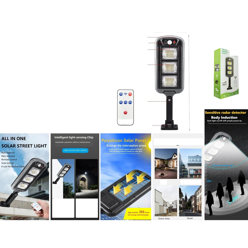 [BL-75COB] Luz solar de calle todo en uno con sensor infrarrojo y control remoto