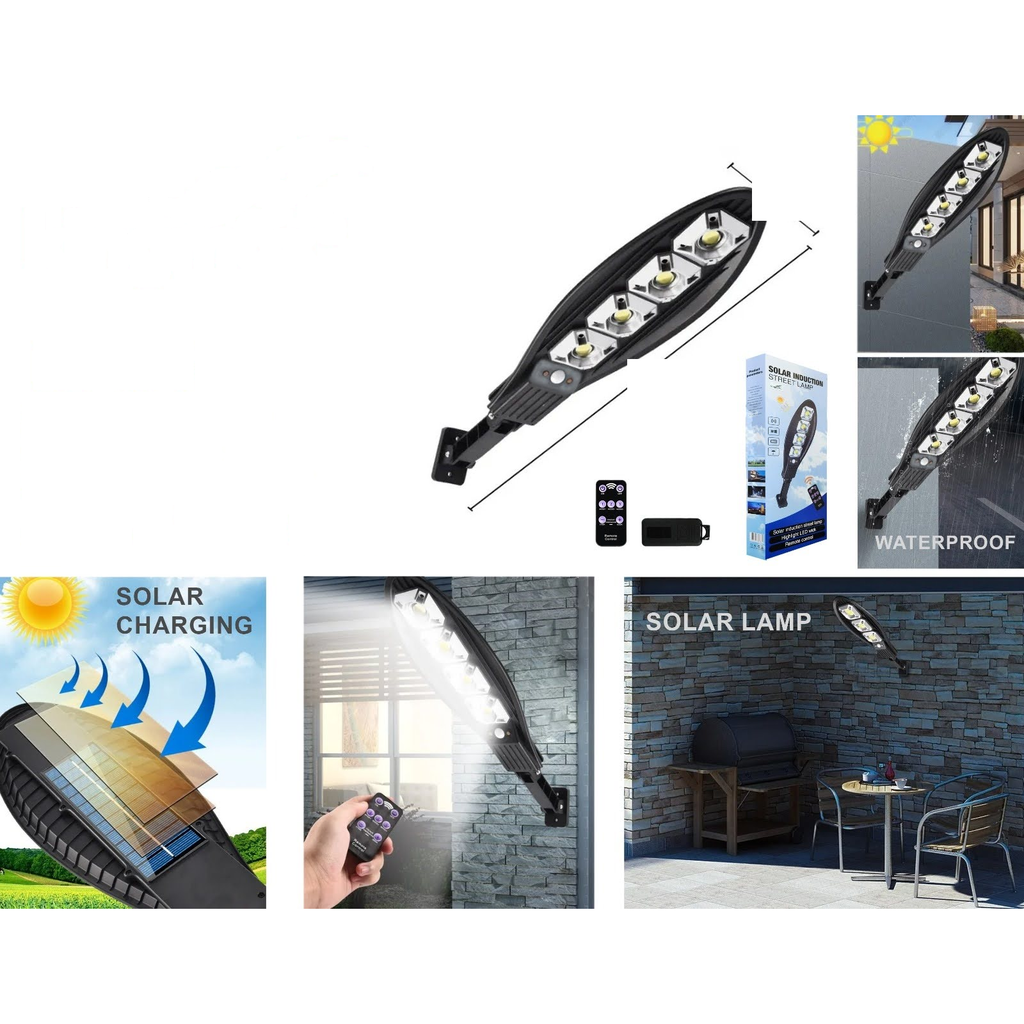 Luz solar de calle con sensor infrarrojo 4 cuentas y control remoto