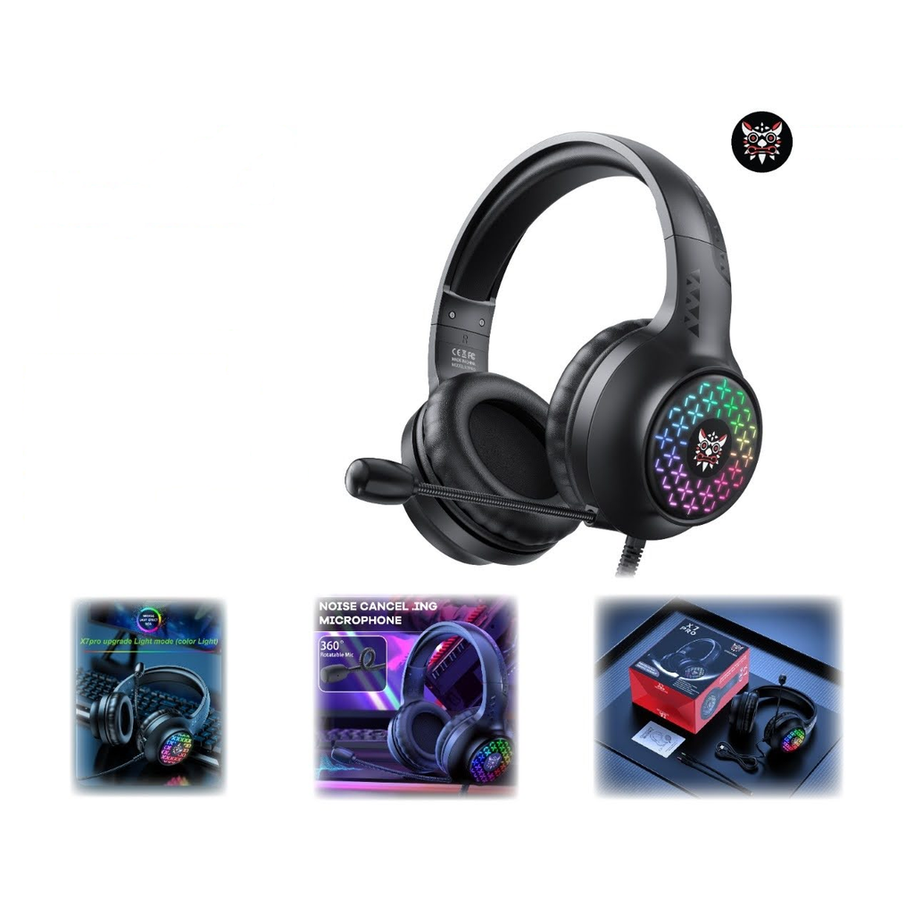 Audifonos gaming con microfono y luz RGB