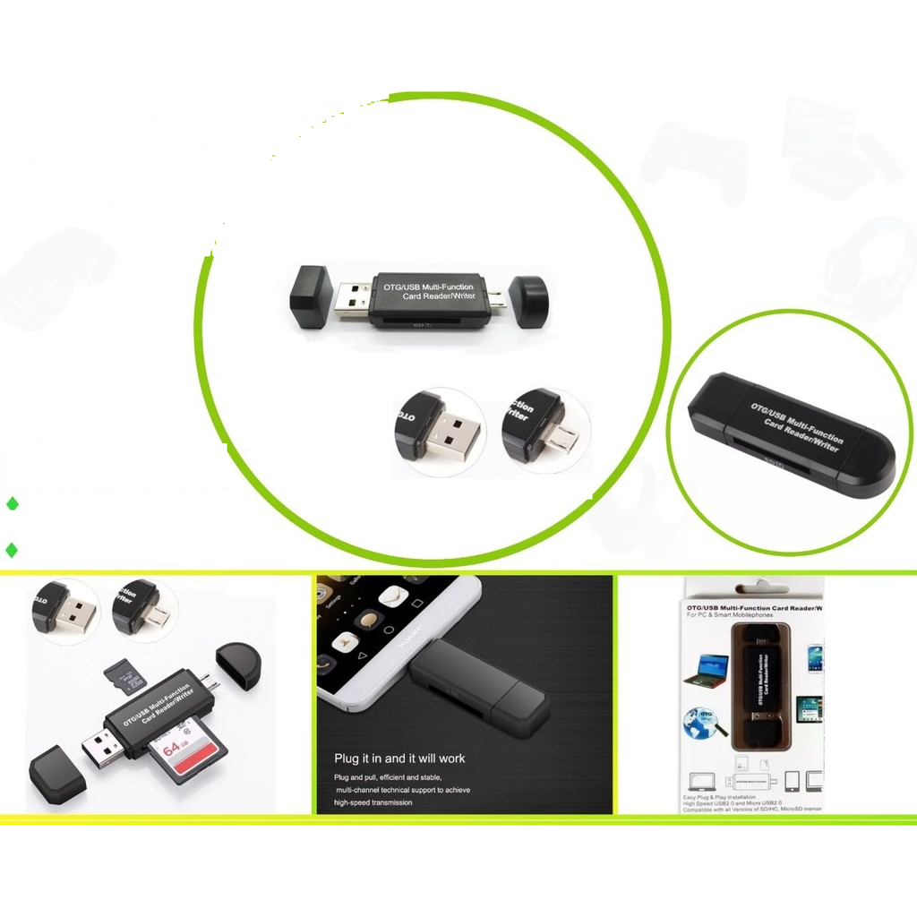 [MOTG-02] Lector de tarjetas MicroSD/TF OTG Micro/USB 2.0