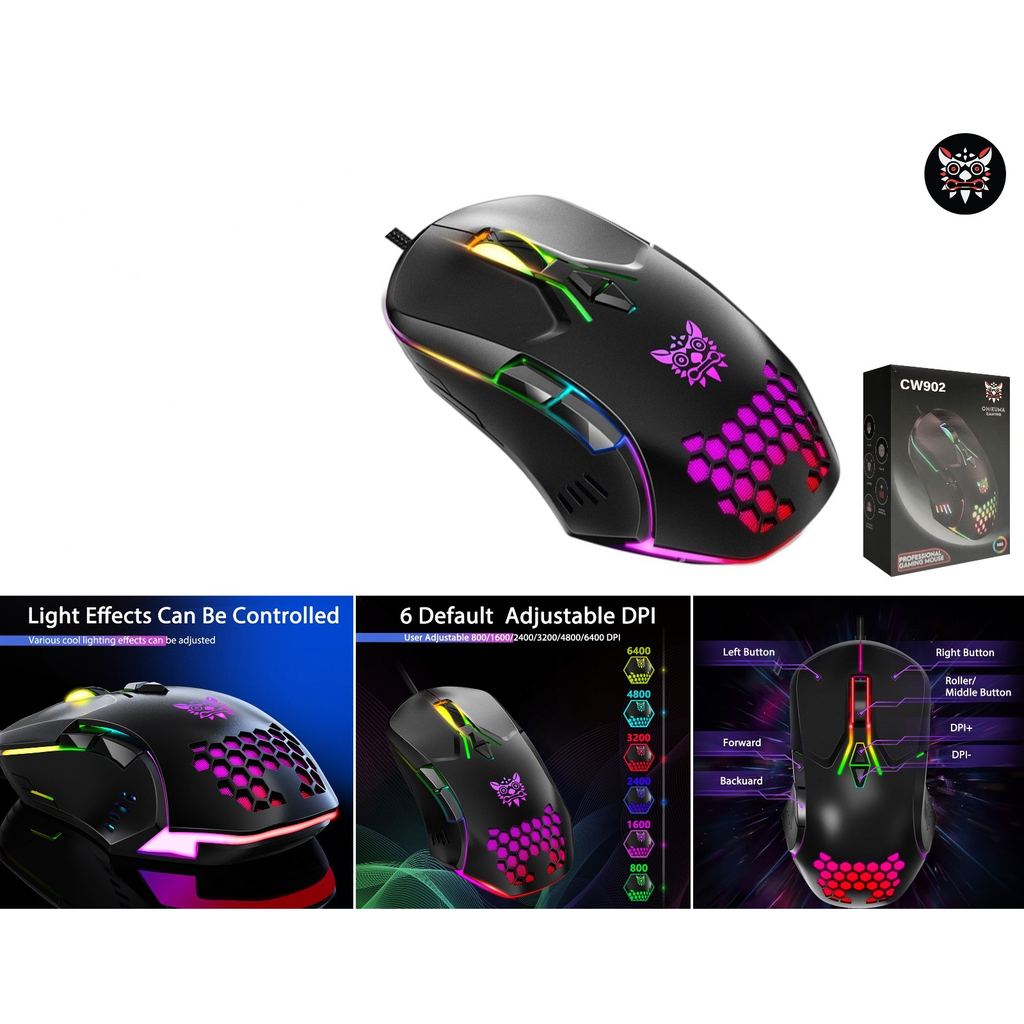 Mouse gaming con luces RGB