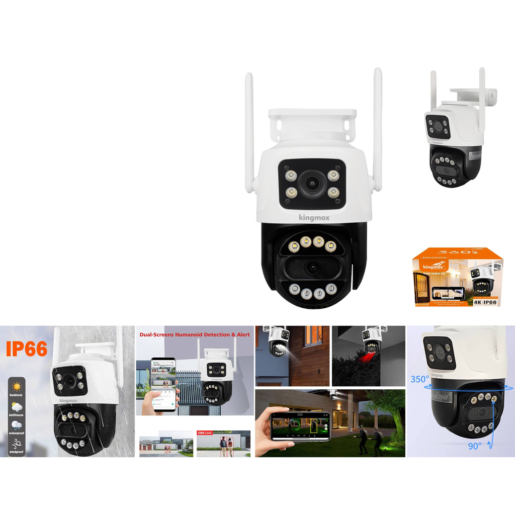 [KM-H9010] Camara de vigilancia WiFi exterior con dos pantallas 4K
