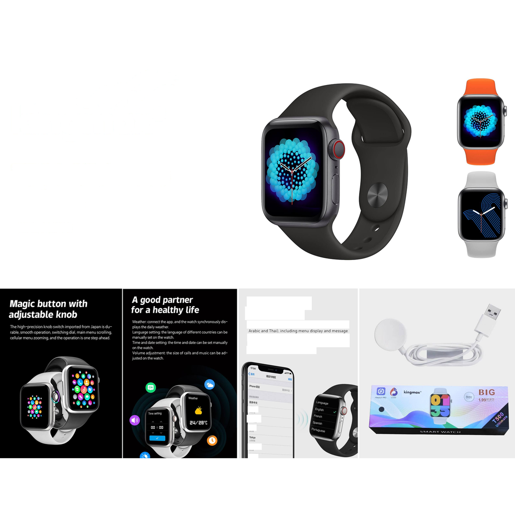 Reloj inteligente smartwatch 1.99 pulgadas con boton magico