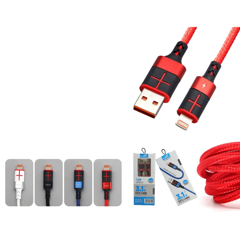 Cable de datos Lightning nylon 3.1A 1.2M
