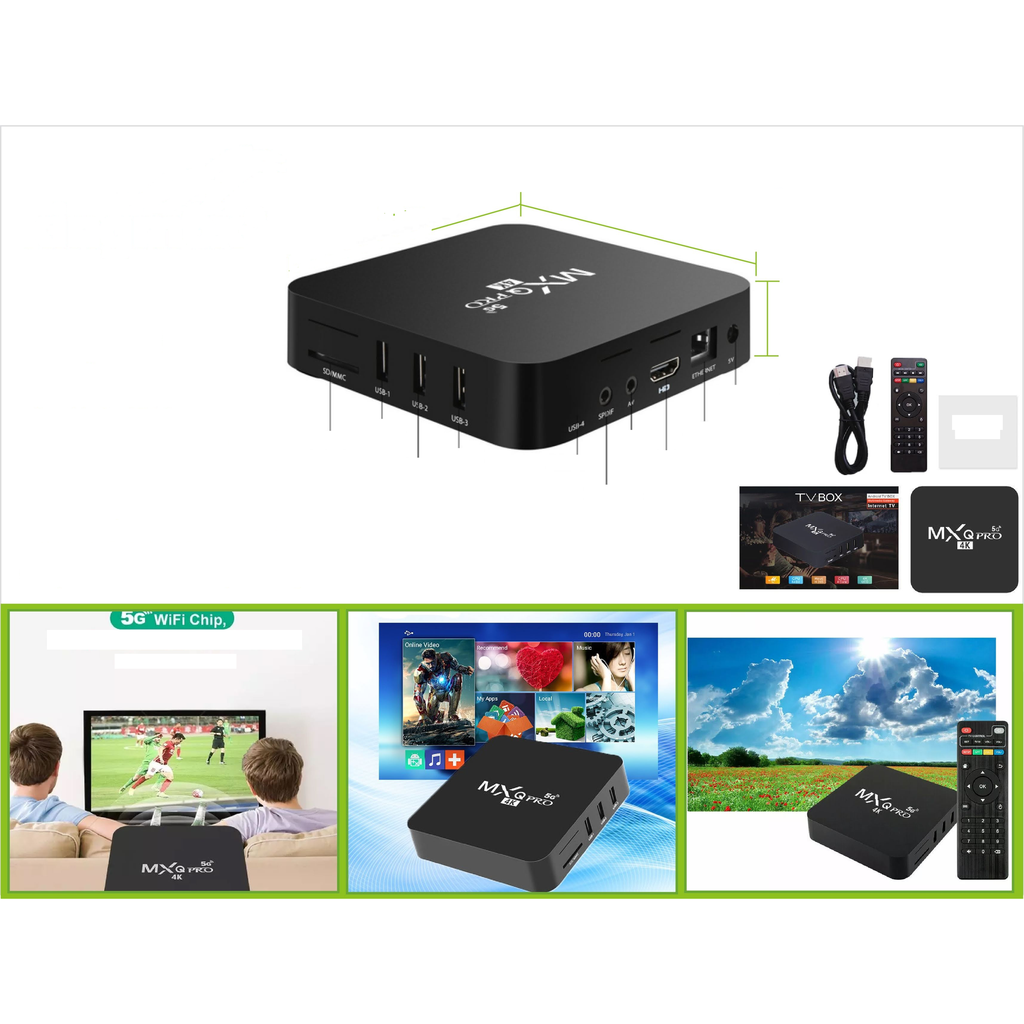 [MXQPRO] Caja de TV inteligente Android 10.1 4K Ultra HD