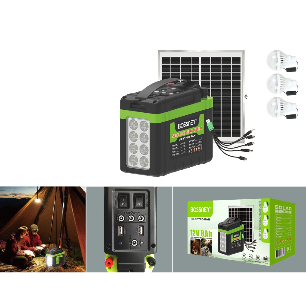 Sistema de suministro de energia solar con bateria 12V 8AH y placa solar