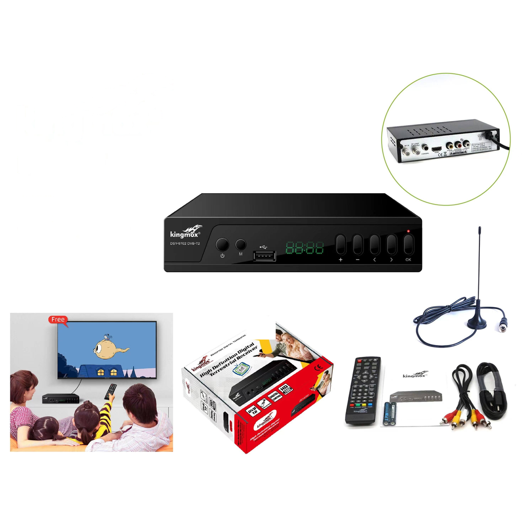 Decodificador digital terrestre DVB-T2 HD 1080P