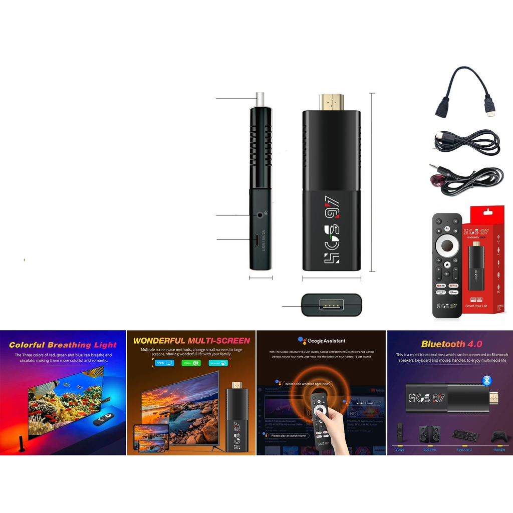 Stick de Android TV 8K con WiFi y Bluetooth