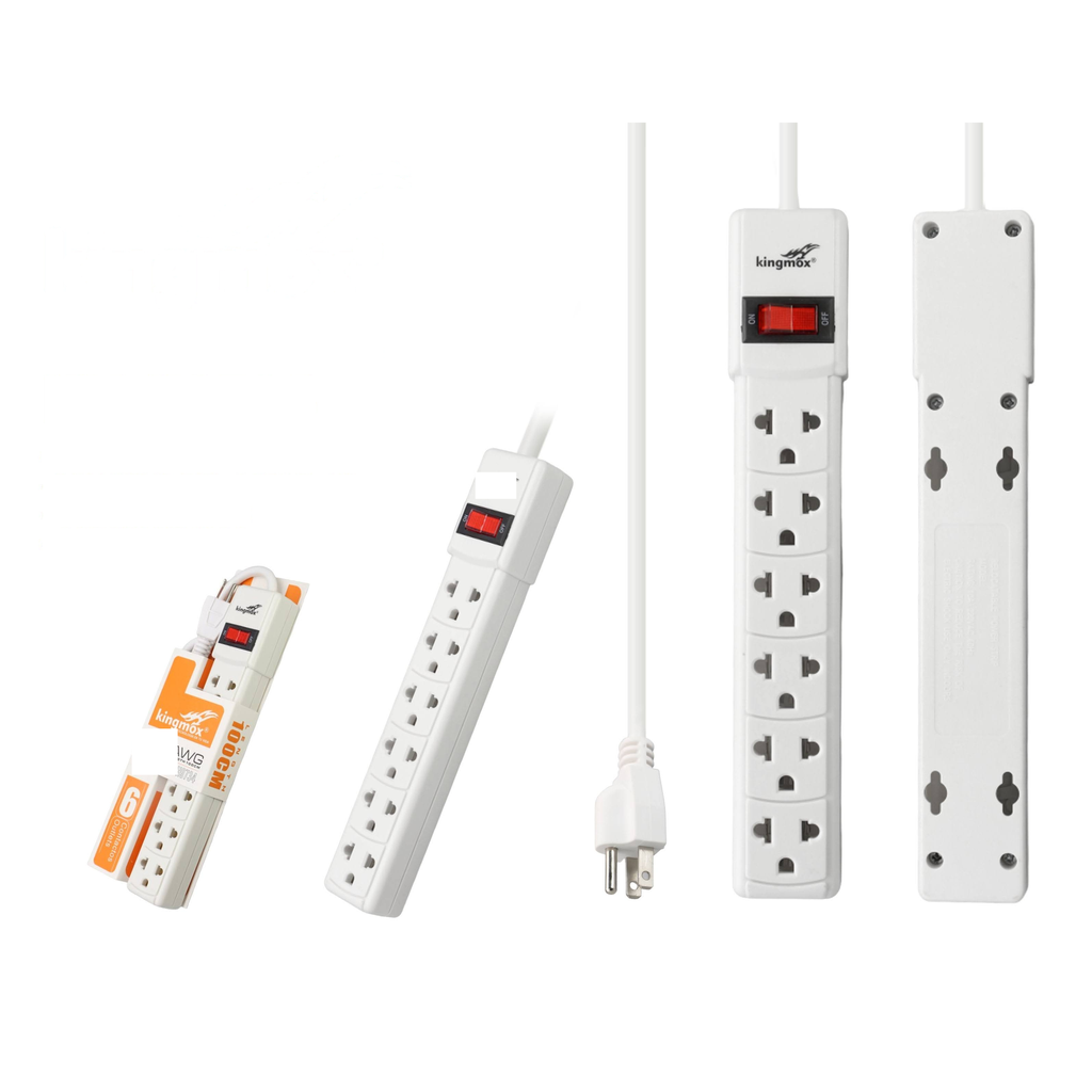 Regleta multitoma 6 enchufes con cable 1M