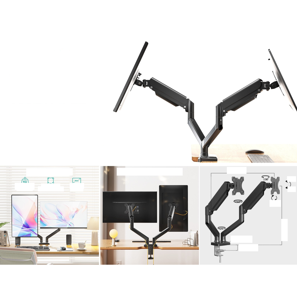[M33B] Soporte de monitor de doble brazo 14-32 pulg