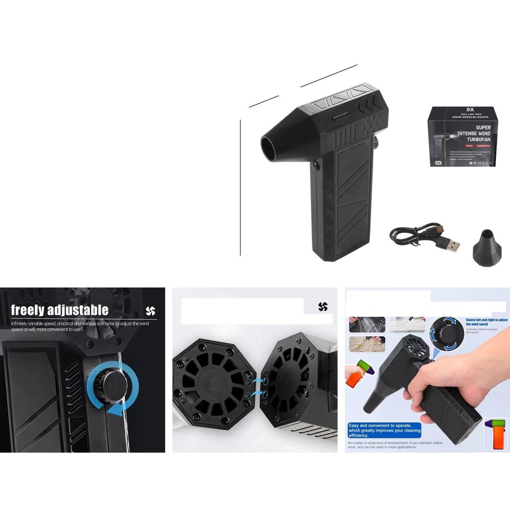 [X6] Ventilador de turbina 180W recargable 4000mAh