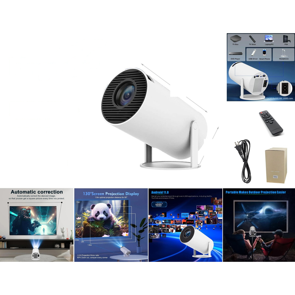 Proyector portatil Android 11 WiFi Bluetooth HDMI 720P