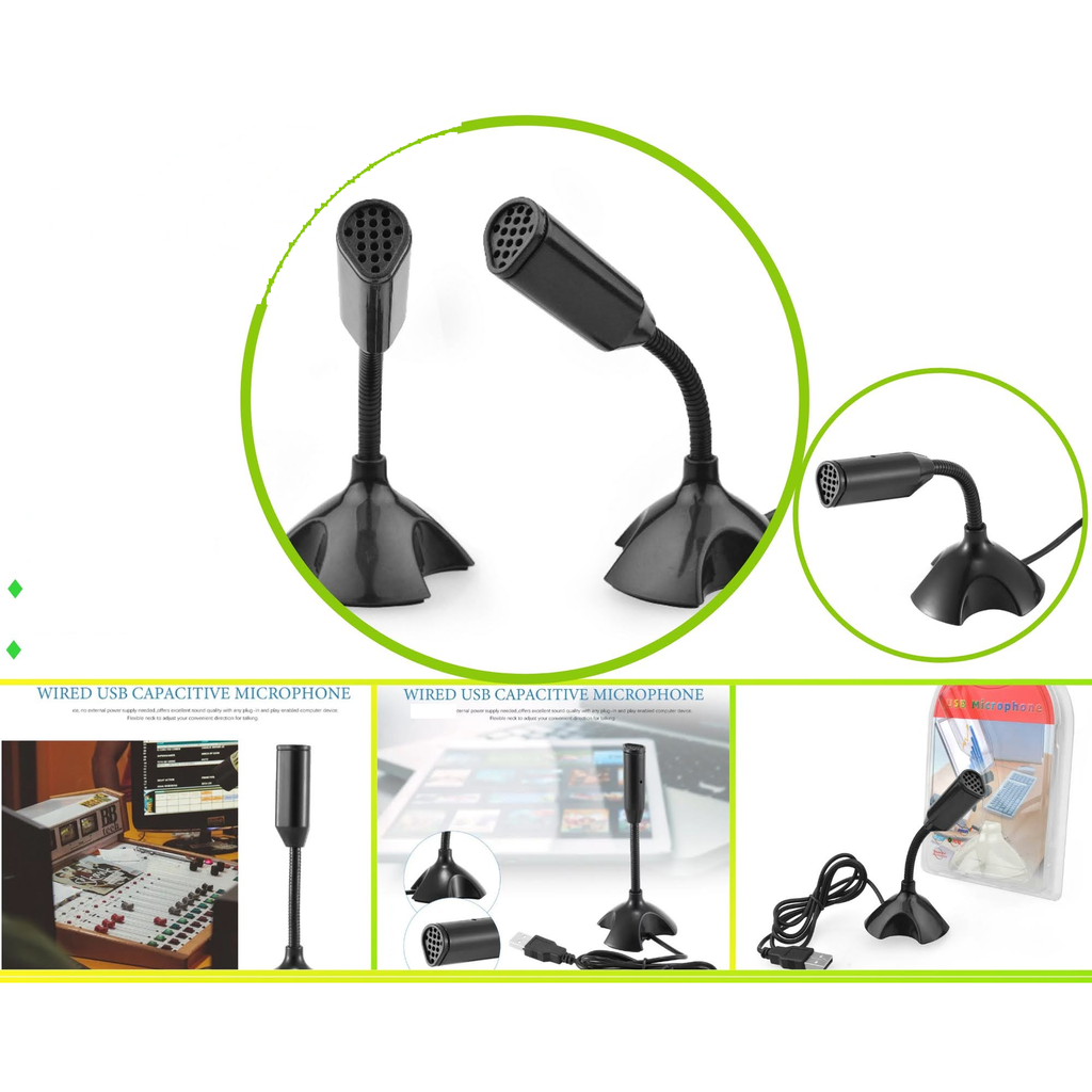 Microfono con cable puerto USB de escritorio
