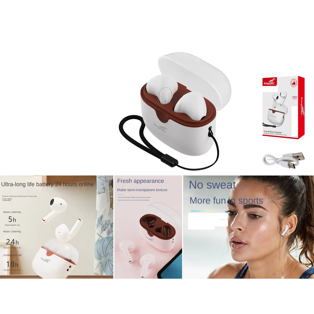 Auriculares inalambricos TWS con estuche y correa