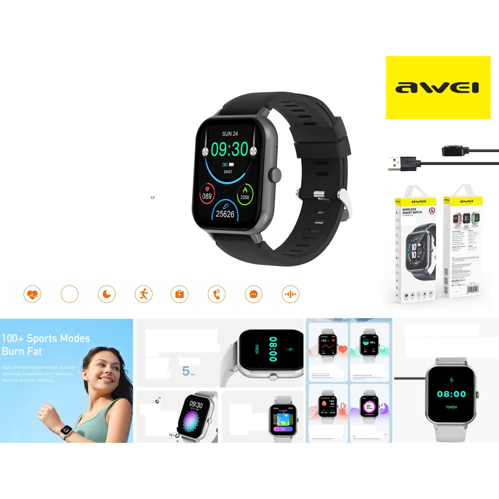 Reloj inteligente pantalla 1.83 pulg con monitoreo de salud