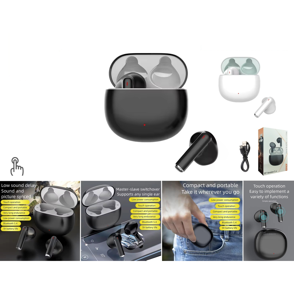 Auriculares inalambricos TWS Bluetooth 5.4 con estuche de carga
