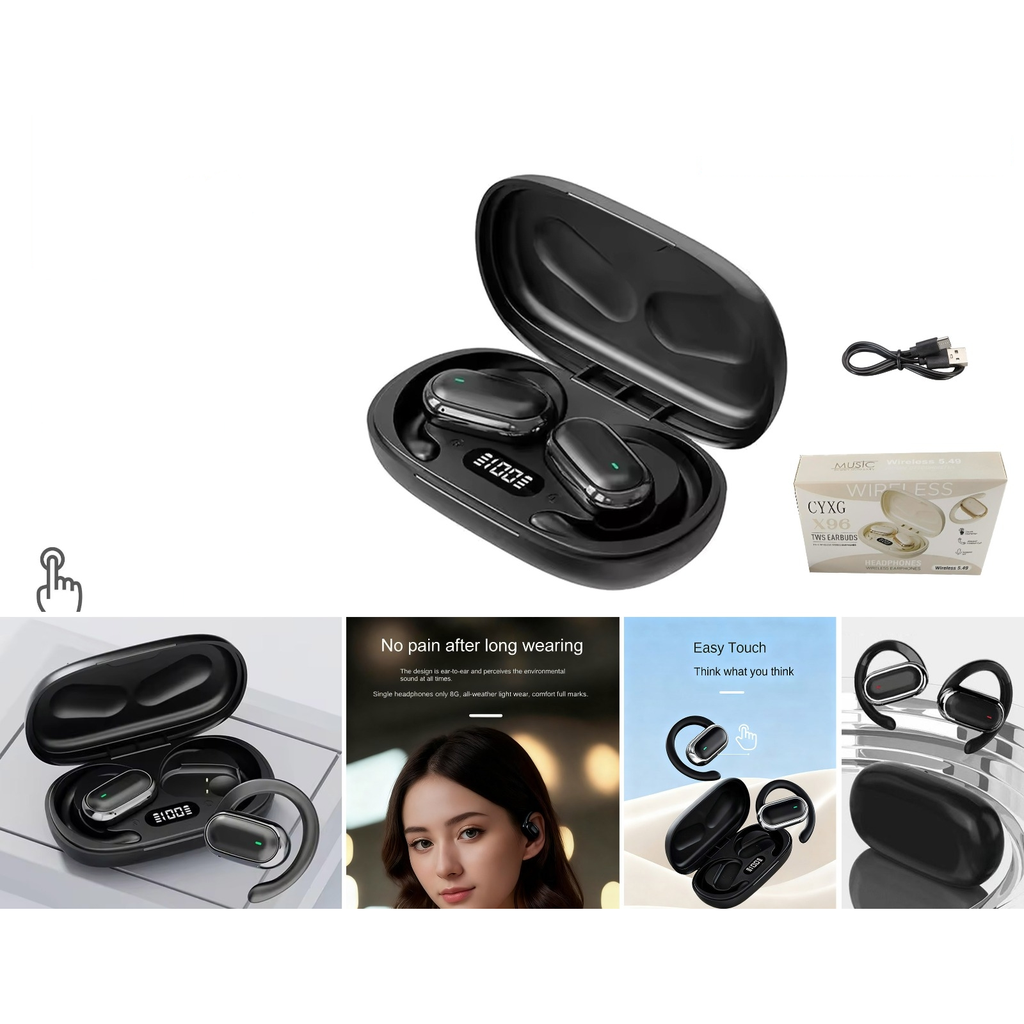 Auriculares inalambricos OWS de gancho con pantalla