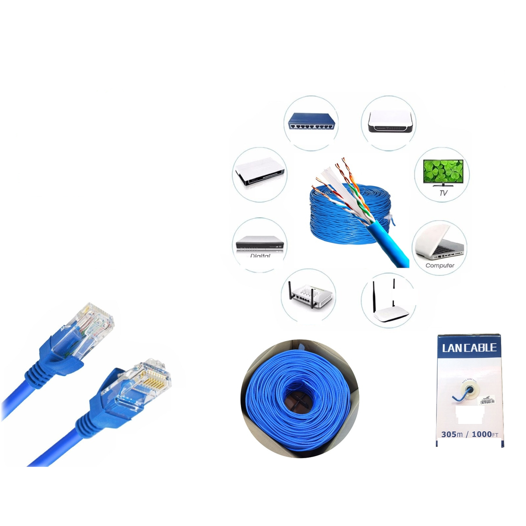 Cable de red CAT6 305 metros azul