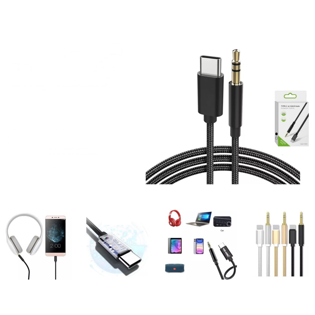 Cable adaptador de audio Tipo-C a 3.5mm 1M