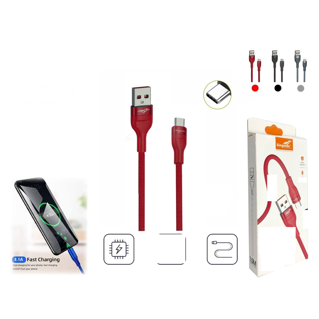 Cable de datos y carga rapida USB a Tipo-C 3.1A 1.5M