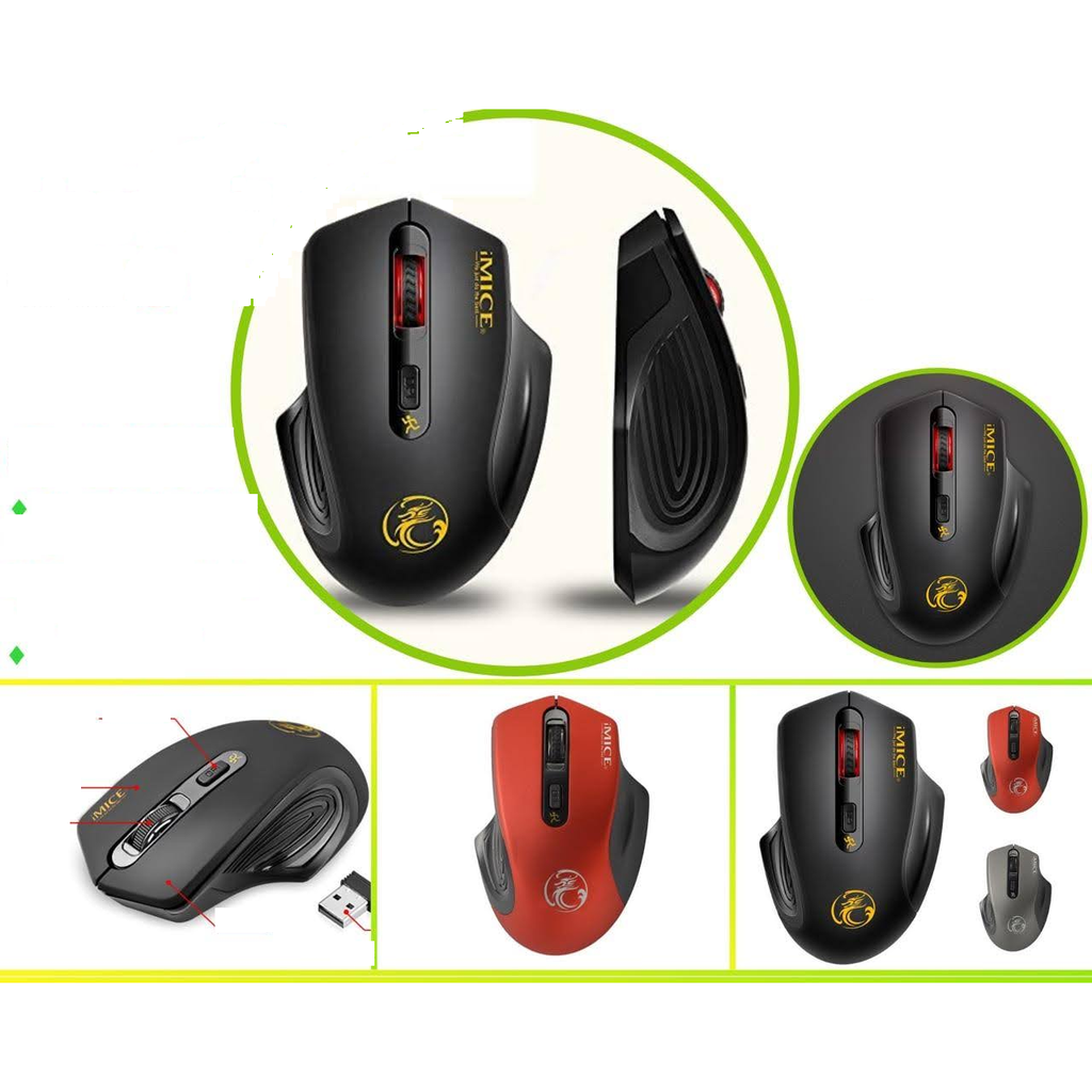 Mouse inalambrico 2.4GHz silencioso 1600 DPI 4 botones