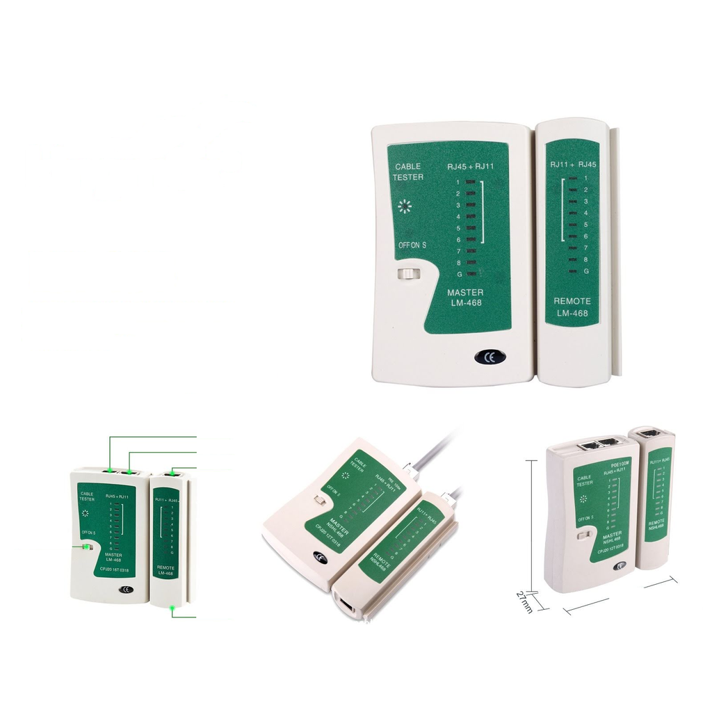 Detector probador de cables de red RJ45 y RJ11