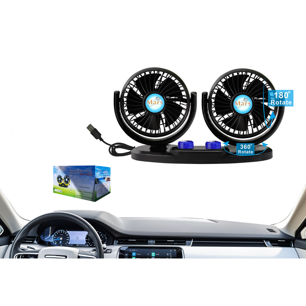 [KM-D5905] Ventilador doble para vehiculo 5.5 pulg x2 5V