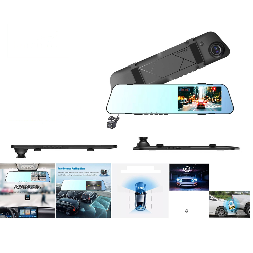 [T450] Espejo retrovisor con DVR 4.5 pulg 1080P