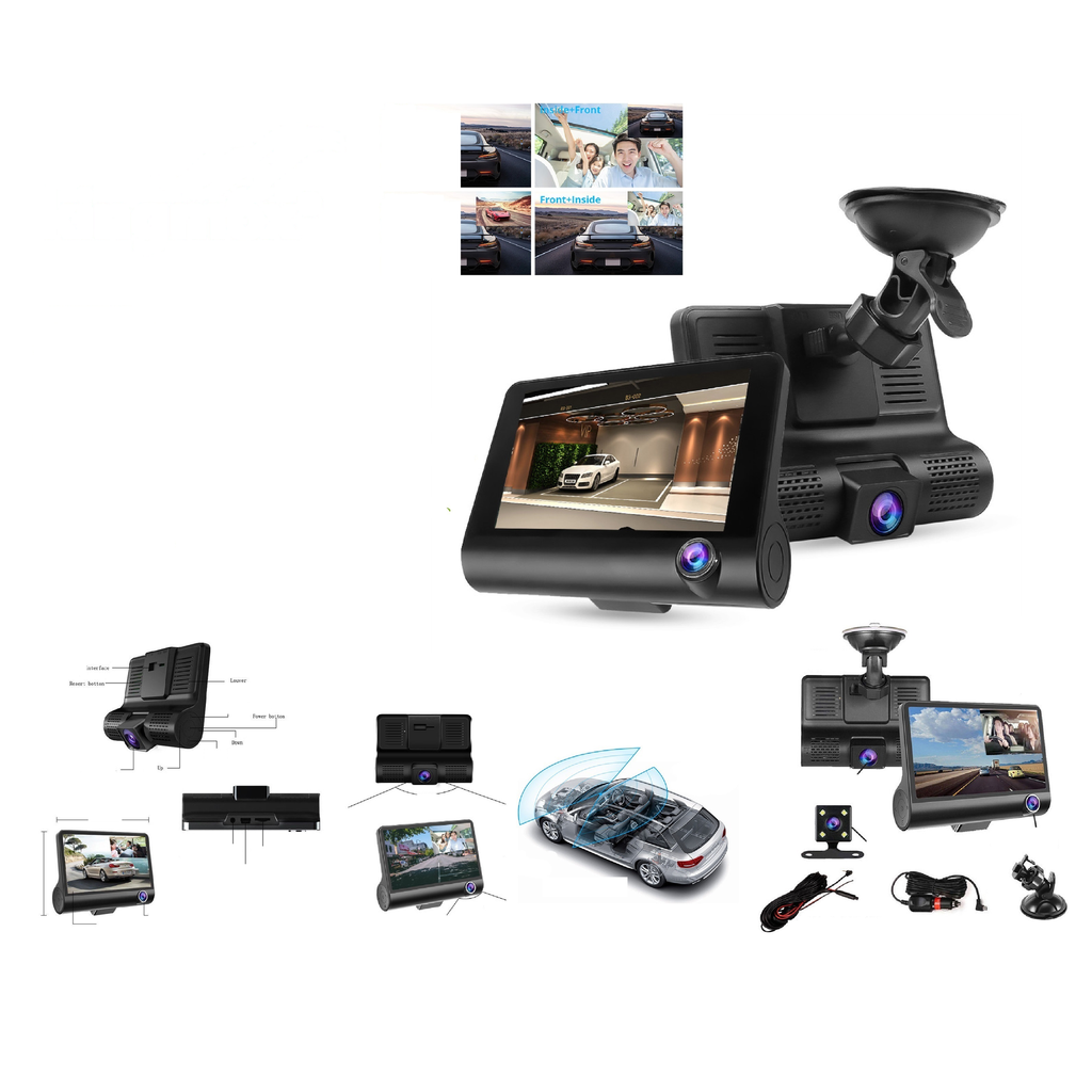 [C115] Camara DVR 3 lentes 4 pulg 1080P