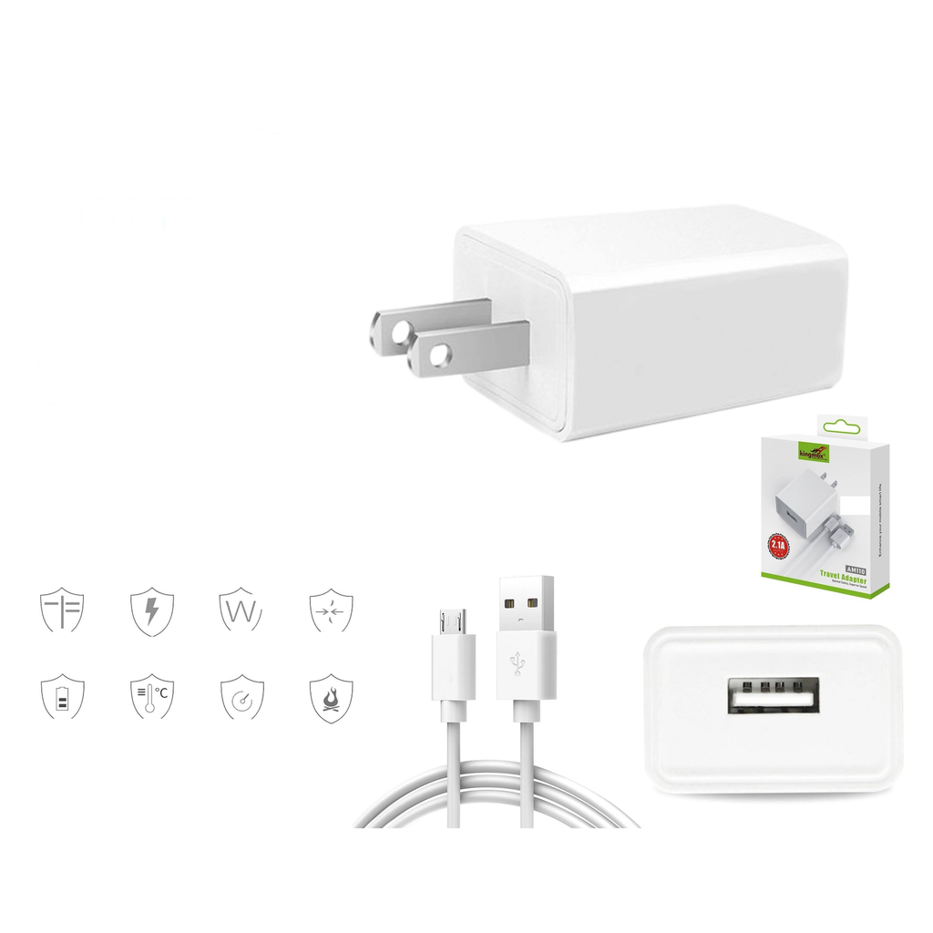 Cargador de pared USB 2.1A con cable Micro