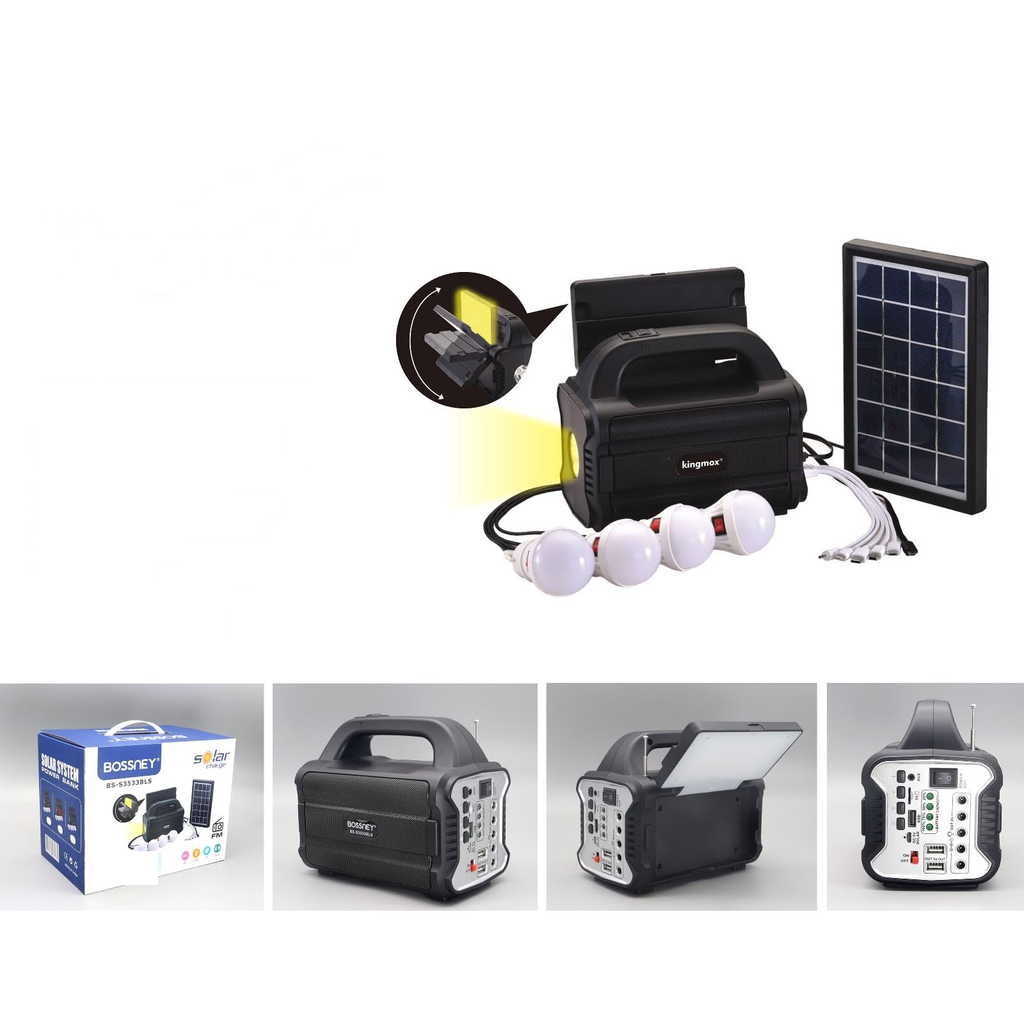 [BS-S3533BLS] Sistema solar pequeno con bocina Bluetooth y lamparas LED