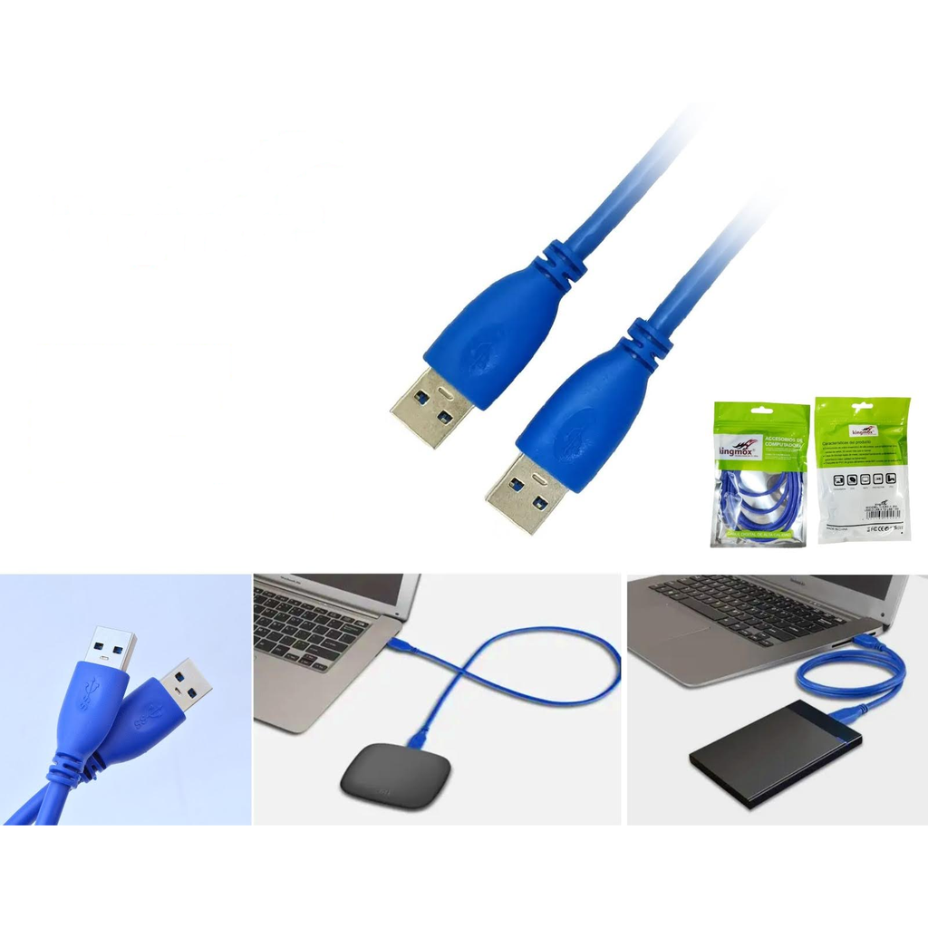 Cable conector USB 3.0 1.5M azul