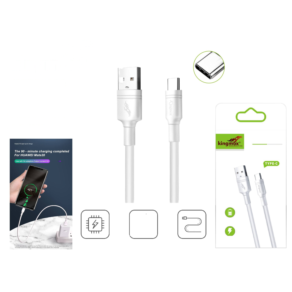 Cable de carga Type-C 3A 1M blanco