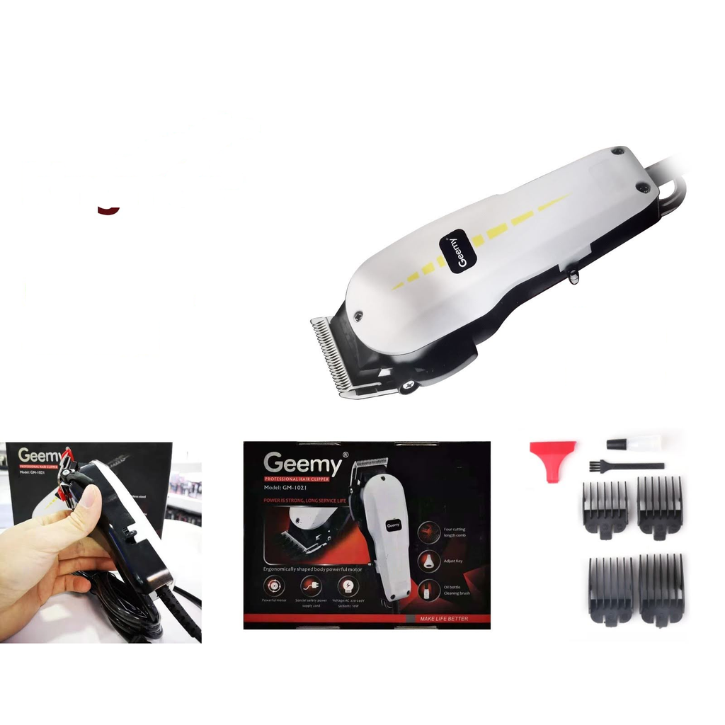 [GM-1021] Maquina cortadora de cabello con cable blanca - Modelo GM-1021